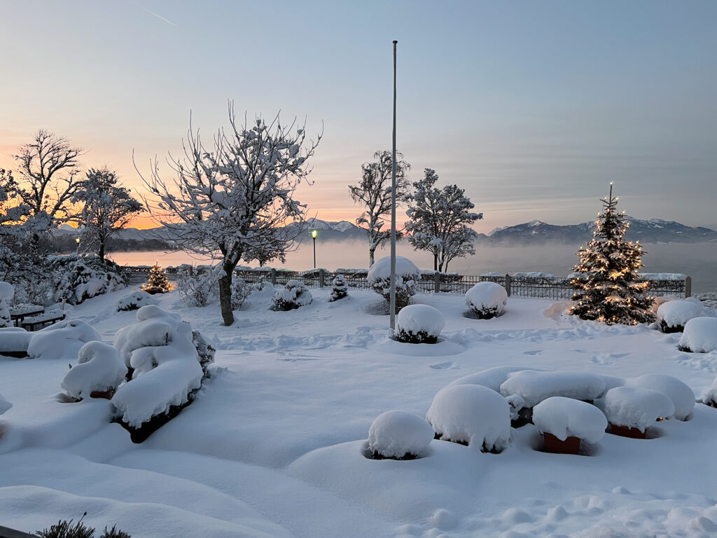 Winterstimmung Pension Seeblick Chiemsee